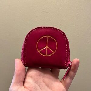 Pink Peace Symbol Coin Purse